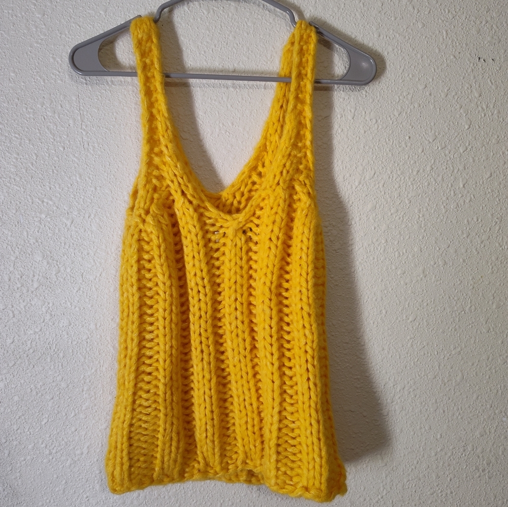 Zara Golden Yellow Knit Tank Limited Edition